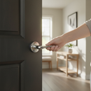 Premium Round Lever Door Handle with Modern Curved Design in Polished Chrome Finish for Contemporary Interiors