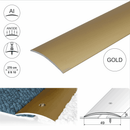 49mm wide aluminium door threshold strip in Gold anodised finish - 0.93m and 2.7m lengths