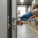 Premium Round Rose Lever Fire Rated Handle Set - Polished Chrome Finish with Secure Locking Mechanism and Smooth Operation