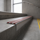 Aluminium Stair Nosing 78.5mm x 40mm Raked Back with Carborundum Insert — Anti-Slip Insert Colour: Chestnut