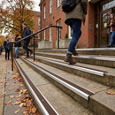 Aluminium stair nosing profile 57x55mm DDA compliant design for indoor and outdoor step safety