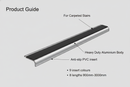 Carpet stair nosing size guide - 9 insert colours, 8 lengths 900mm to 3000mm, for carpeted stairs