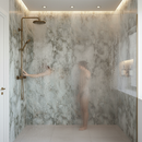 Premium Waterproof Wall Panelling with Neutral Marble Effect - 2420 x 600mm Panels for High-Moisture Environments