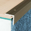 Heavy Duty Aluminium Non-Slip Ribbed Treads Stair Nosing 900mm x 20mm - Anodised Finish, Silver & Gold - Easy Installation, Perfect for Stair Edges