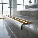 Aluminium Stair Nosing 77mm x 40mm, 5mm Gauge with Carborundum Insert — Anti-Slip Insert Colour: Amber