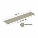 35mm flat door threshold strip size guide - 35mm width, 930mm and 2700mm length options with pre-drilled holes