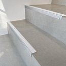 Aluminium Stair Nosing 62x32mm Square Edge, 5mm Gauge, Cut to Size 700-3200mm — Insert Colour: White Castellated