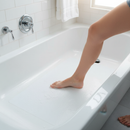 Premium Ultra Thin Non-Slip Adhesive Bath Mat 16" x 34" - Anti-Skid Textured Vinyl for Enhanced Bathroom Safety