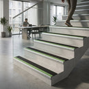Aluminium stair nosing strip 57x40mm with non-slip surface texture for indoor and outdoor step edges