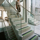 Aluminium stair nosing profile 67x55mm dimensions showing DDA compliant edge protection for indoor outdoor use