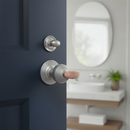 Premium Round Reeded Mortice Bathroom Door Knob Set with Satin Chrome Finish, Ball Bearing Hinges, and Dedicated Lock for Privacy