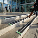 Aluminium stair nosing strip 85x30mm with anti-slip surface texture for indoor and outdoor steps