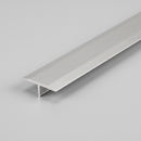 26mm anodised aluminium T-bar threshold strip in Silver on a plain studio background showing the ribbed T-stem underneath