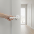 Premium Round Rose Lever Door Handle Set in Matt White Finish - Modern Industrial Design for Stylish Interiors