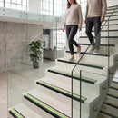 Anti-slip PVC stair nosing strip 62.5x35mm with textured surface for indoor and outdoor safety