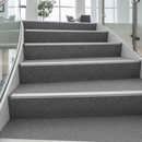NAS aluminium stair nosing fitted on commercial office staircase with vinyl flooring UK