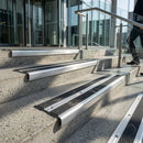 Heavy duty aluminium stair nosing profile 91x35mm dimensions for indoor and outdoor step edge protection