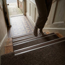 Aluminum stair nosing profile 19.5x5mm designed for 5mm LVT flooring, suitable for indoor and outdoor use