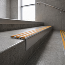 Aluminium Stair Nosing 78.5mm x 40mm Raked Back with Carborundum Insert — Anti-Slip Insert Colour: Amber