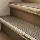 Solid Brass Stair Nosing 63.5mm Bullnose Single Channel, Anti-Slip Insert, Cut to Size 700-2700mm — Colour: Cloud Castellated