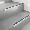 Aluminium Stair Nosing 62x32mm Square Edge, 5mm Gauge, Cut to Size 700-3200mm — Insert Colour: Regency Castellated