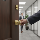 Premium Round Reeded Mortice Fire Door Knob Set with Polished Brass Finish and Fire-Rated Components for Enhanced Safety