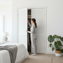 Premium White Painted Half Shaker Louvre Wardrobe Cupboard Door with Unique Design and Lifetime Guarantee