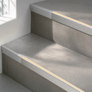 Aluminium Stair Nosing 62x32mm Square Edge, 5mm Gauge, Cut to Size 700-3200mm — Insert Colour: Ivory Castellated