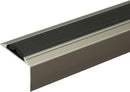 Anodised aluminium stair nosing 1200mm 46x30mm — Inox finish colour swatch