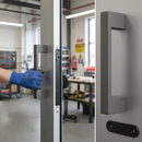 Premium Studio Pull Handle Set in Anthracite Grey - Complete with Slim Handles, Concealed Hinges, and Magnetic Device for Industrial Doors