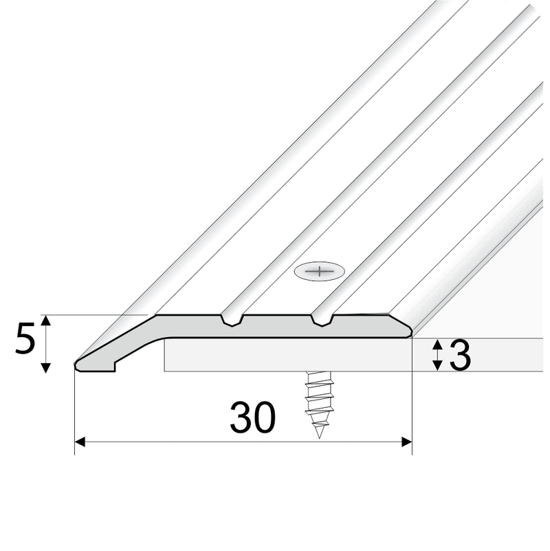 30mm Anodised Aluminium Door Threshold Ramp Profile