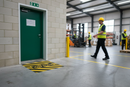 Premium Self-Adhesive Fire Exit Markers with Anti-Slip Coating for Safety in Warehouses and Factories