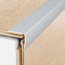 Anodised aluminium stair nosing edge trim with ribbed non-slip surface, 35mm x 35mm profile for carpeted steps