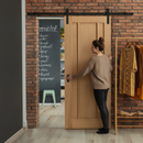 Premium Unfinished Oak 3 Panel Sliding Door Set with Clear Glass Panes and Robust Construction