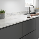 Premium Rounded Edge Upstand 3000mm - High-Quality Marble Effect Laminate for Kitchen Worktops