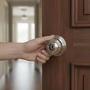 Premium Round Reeded Mortice Door Knob with Polished Chrome Finish - 50mm Round Rose Design for Classic Style and Durability