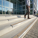 Heavy duty aluminium stair nosing profile 71x55mm dimensions for indoor and outdoor step edge protection