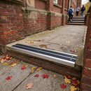 Heavy duty aluminum stair nosing profile 91x32mm dimensions for indoor outdoor stair edge protection