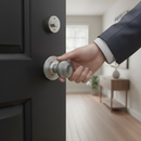 Premium Round Reeded Mortice Door Knob Set with Satin Chrome Finish - Durable and Elegant Design for Modern Interiors