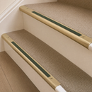 Solid Brass Stair Nosing 63.5mm Bullnose Single Channel, Anti-Slip Insert, Cut to Size 700-2700mm — Colour: Spruce Castellated
