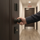 Premium Round Reeded Mortice Fire Door Knob Set with Matt Black Finish and 10-Year Guarantee