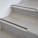 Aluminium Stair Nosing 62x32mm Square Edge, 5mm Gauge, Cut to Size 700-3200mm — Insert Colour: Bronze Aluminium