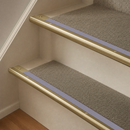 Solid Brass Stair Nosing 63.5mm Bullnose Single Channel, Anti-Slip Insert, Cut to Size 700-2700mm — Colour: Nimbus Castellated