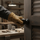 Premium Victorian Louvre Door Knob 38mm - Matt Black Finish with Matching Fixings