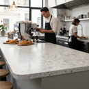 Premium Rounded Edge Laminate Worktop with Stone Effect - 3000mm x 600mm x 38mm for Sophisticated Kitchen Designs