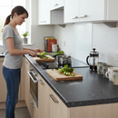 Professional Square Edge Laminate Worktop 3000mm x 600mm x 38mm - Black Slate Finish for Modern Kitchens