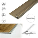 LVT U-edging profile in champagne anodised aluminium finish - 0.9m and 2.7m lengths