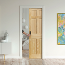 Premium Unfinished Internal 6 Panel Framed Pocket Door Set for Space-Saving Solutions