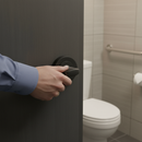 Premium WC Turn and Release on Round Rose - Stylish Matt Black Finish for Internal Doors