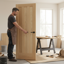 Premium Unfinished Oak Internal Door with 3 Panels for Custom Finishing and Solid Core Construction